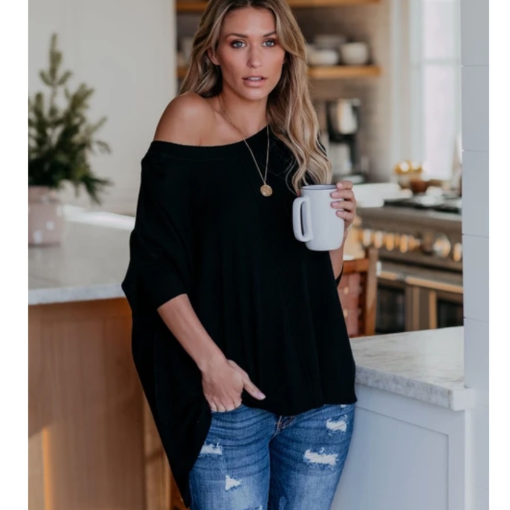 RAYLEEN Wide Neck Long Sleeve Top